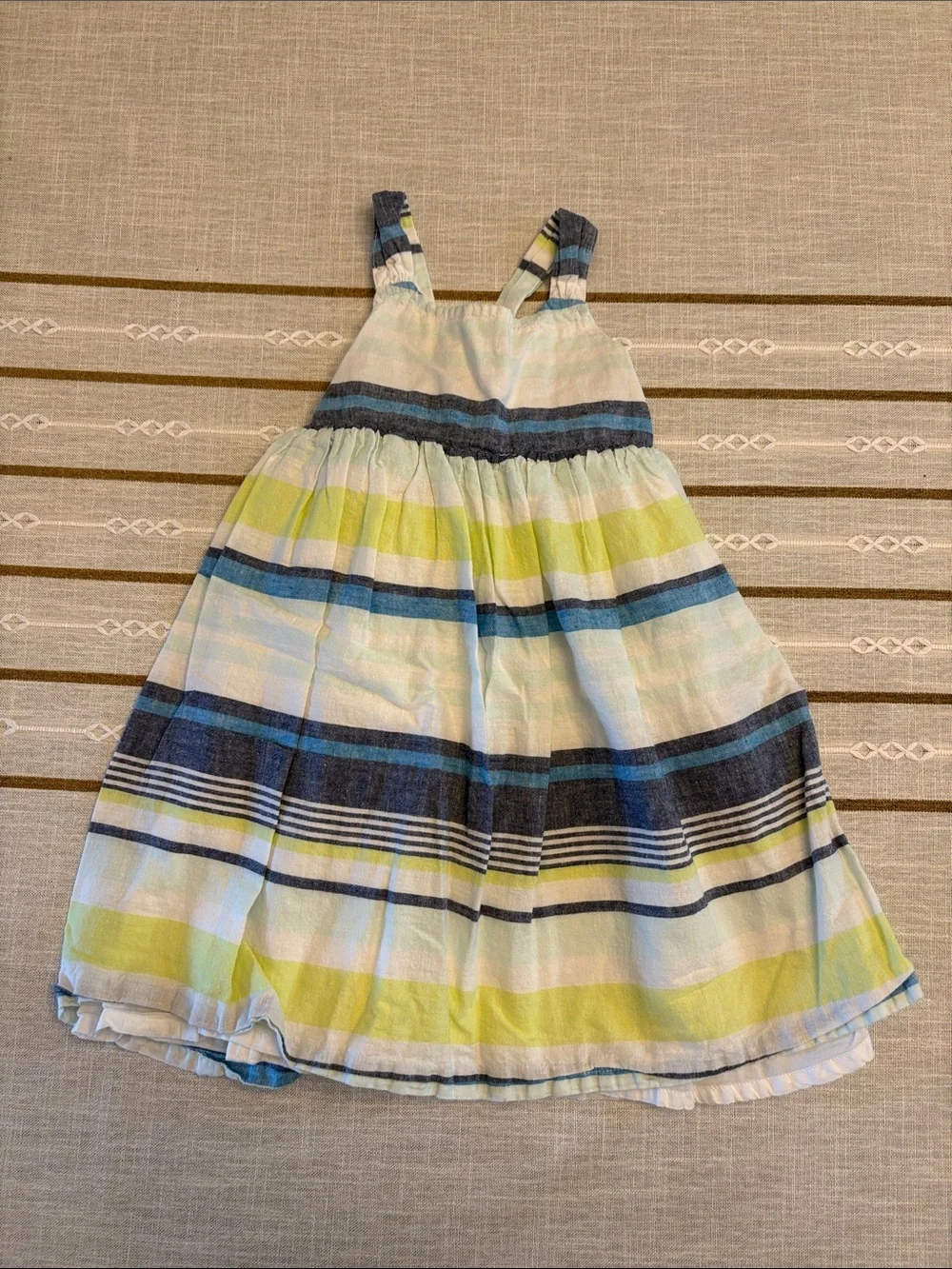 Gymboree Striped Sundress in Blue, Green and White